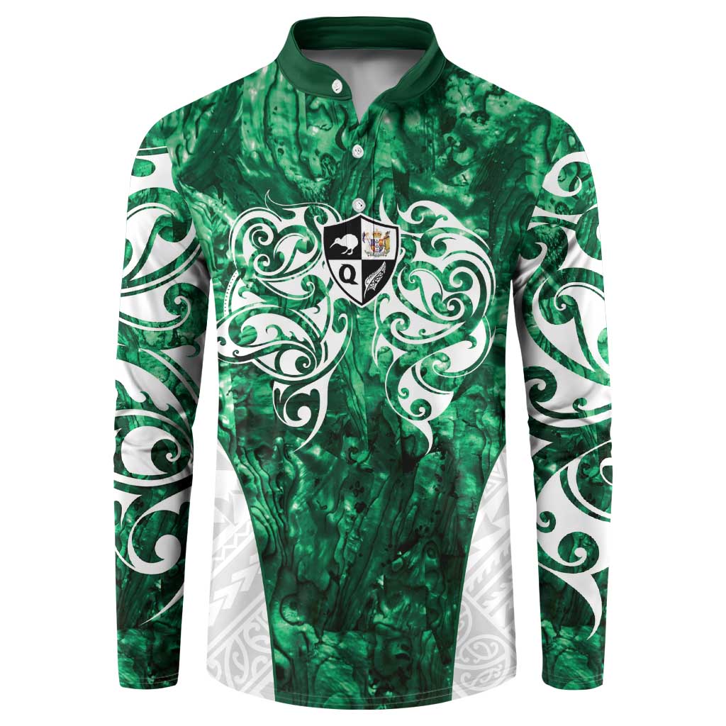 Queensland Maori Kiwi Personalised Button Sweatshirt Kikirangi Papua Shell Maori Tribal Tattoo