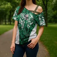 Queensland Maori Kiwi Personalised Cross Shoulder Shirt Kikirangi Papua Shell Maori Tribal Tattoo - Polynesian Pride