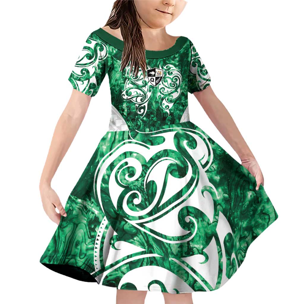Queensland Maori Kiwi Personalised Family Matching Off Shoulder Short Dress and Hawaiian Shirt Kikirangi Papua Shell Maori Tribal Tattoo