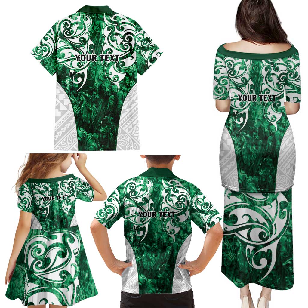 Queensland Maori Kiwi Personalised Family Matching Puletasi and Hawaiian Shirt Kikirangi Papua Shell Maori Tribal Tattoo