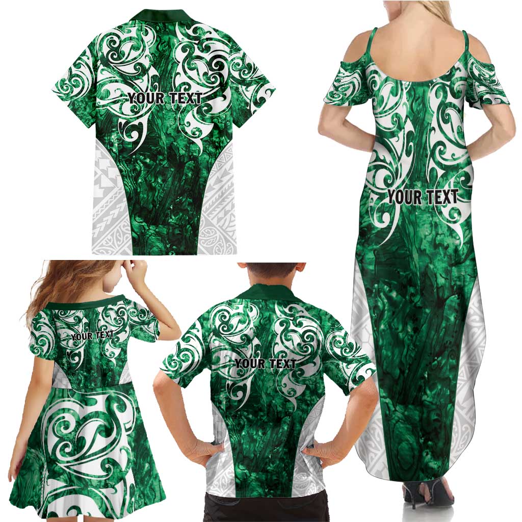 Queensland Maori Kiwi Personalised Family Matching Summer Maxi Dress and Hawaiian Shirt Kikirangi Papua Shell Maori Tribal Tattoo