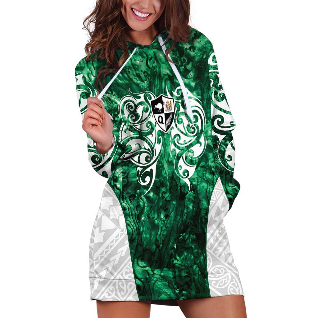 Queensland Maori Kiwi Personalised Hoodie Dress Kikirangi Papua Shell Maori Tribal Tattoo