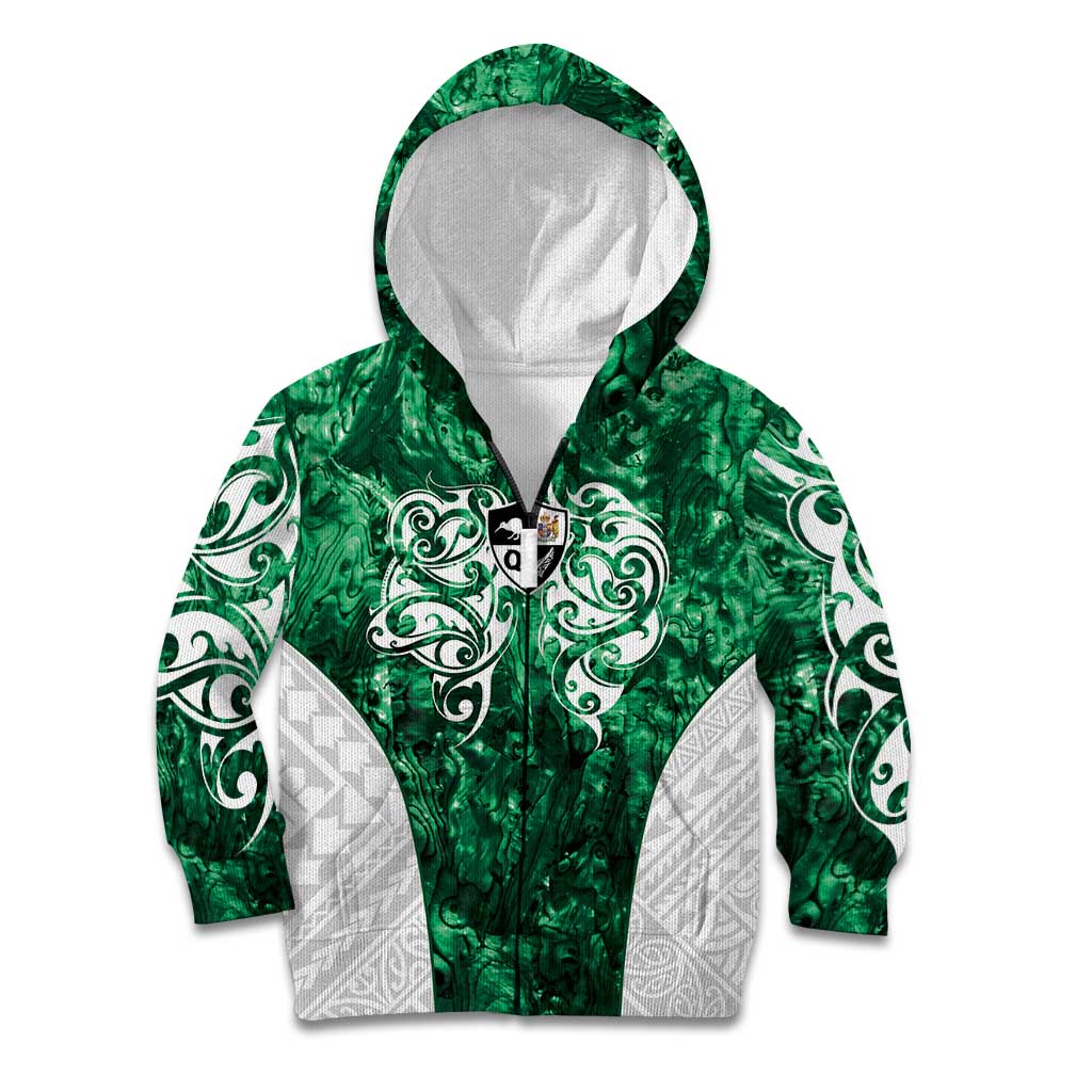 Queensland Maori Kiwi Personalised Kid Hoodie Kikirangi Papua Shell Maori Tribal Tattoo