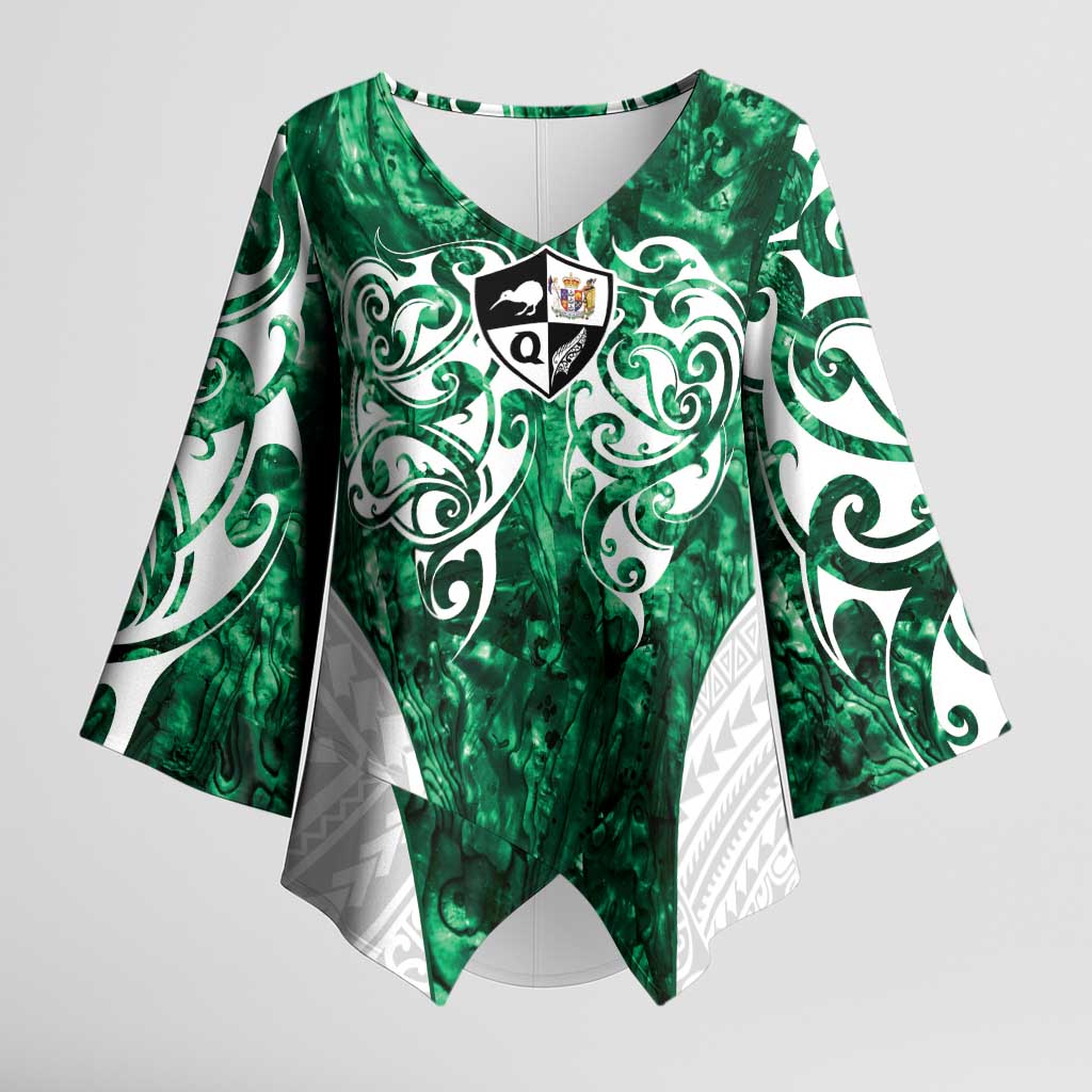 Queensland Maori Kiwi Personalised Kimono Sleeve Blouse Kikirangi Papua Shell Maori Tribal Tattoo - Polynesian Pride