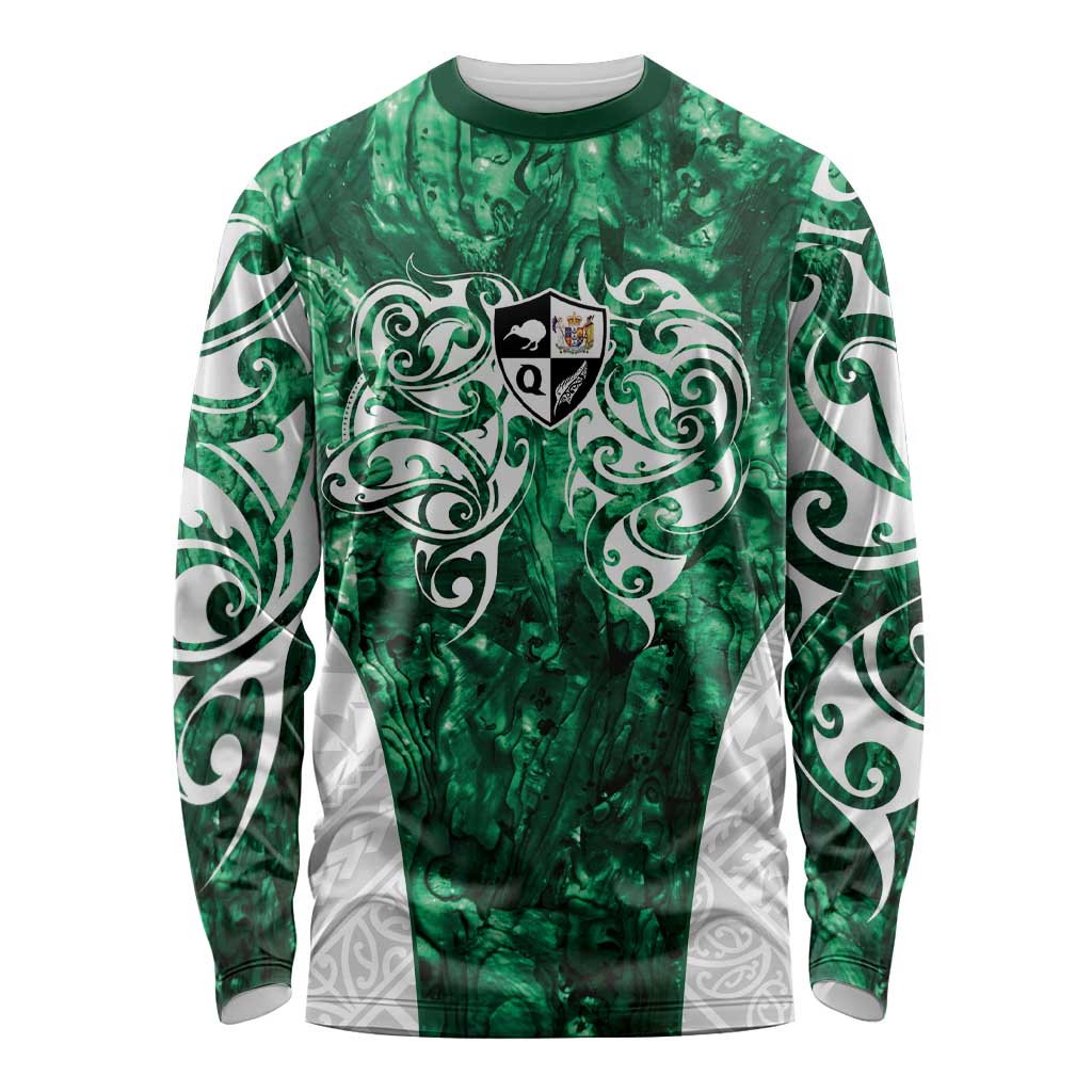 Queensland Maori Kiwi Personalised Long Sleeve Shirt Kikirangi Papua Shell Maori Tribal Tattoo