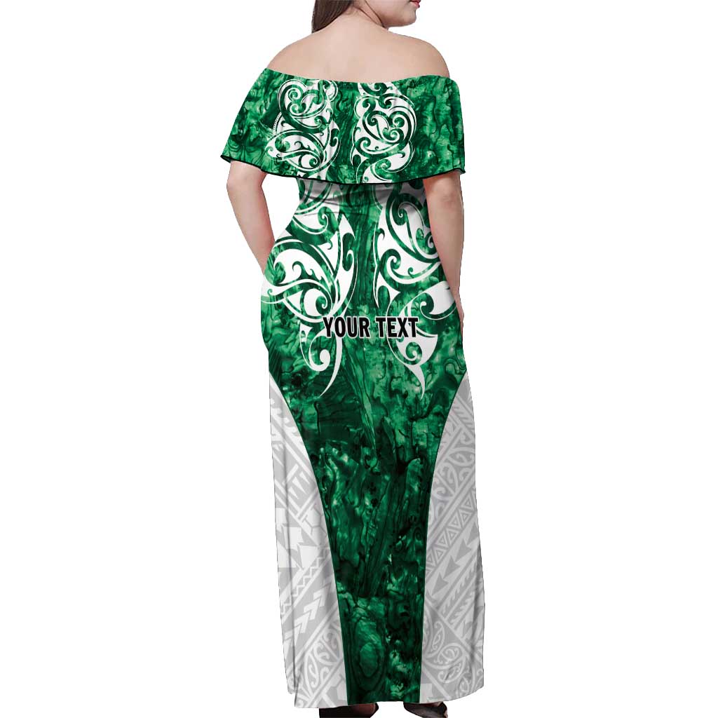 Queensland Maori Kiwi Personalised Off Shoulder Maxi Dress Kikirangi Papua Shell Maori Tribal Tattoo
