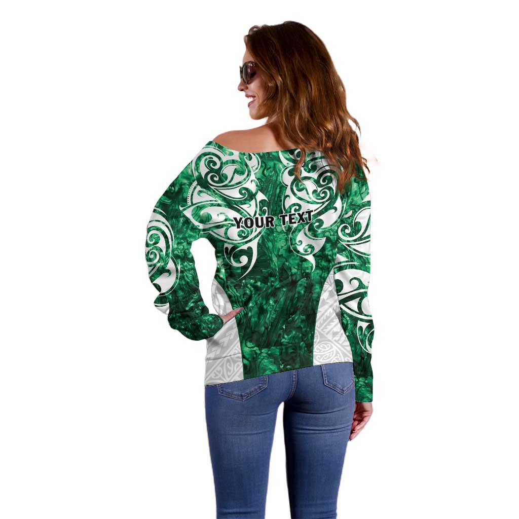 Queensland Maori Kiwi Personalised Off Shoulder Sweater Kikirangi Papua Shell Maori Tribal Tattoo