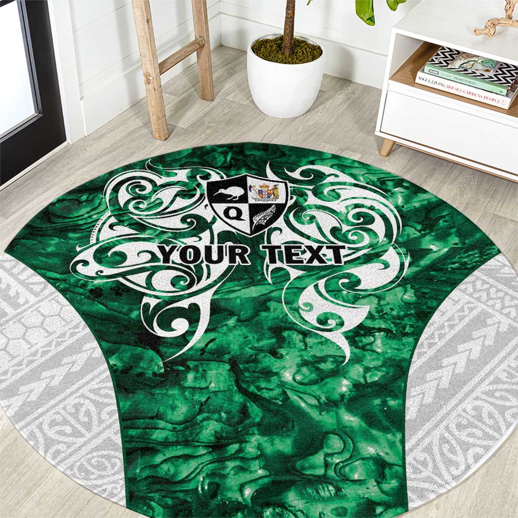 Queensland Maori Kiwi Personalised Round Carpet Kikirangi Papua Shell Maori Tribal Tattoo