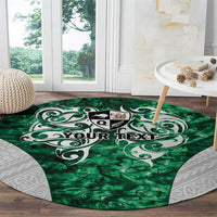 Queensland Maori Kiwi Personalised Round Carpet Kikirangi Papua Shell Maori Tribal Tattoo