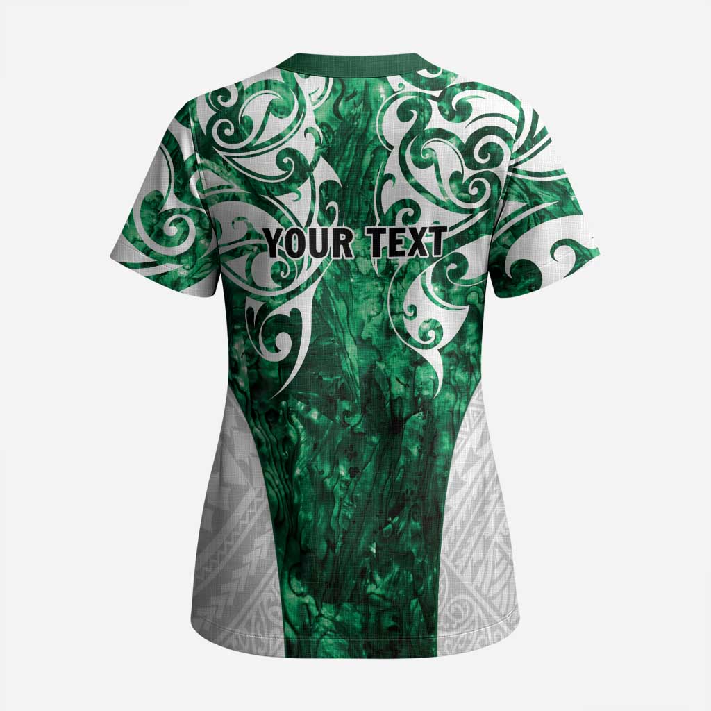 Queensland Maori Kiwi Personalised Scrub Top Kikirangi Papua Shell Maori Tribal Tattoo - Polynesian Pride