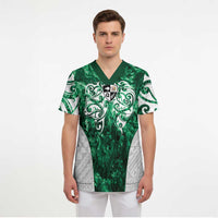 Queensland Maori Kiwi Personalised Scrub Top Kikirangi Papua Shell Maori Tribal Tattoo - Polynesian Pride