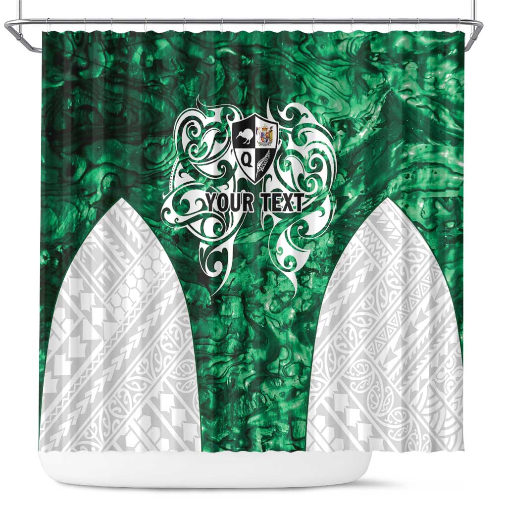 Queensland Maori Kiwi Personalised Shower Curtain Kikirangi Papua Shell Maori Tribal Tattoo