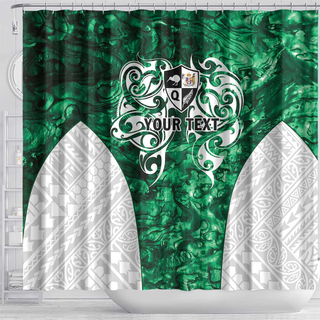 Queensland Maori Kiwi Personalised Shower Curtain Kikirangi Papua Shell Maori Tribal Tattoo