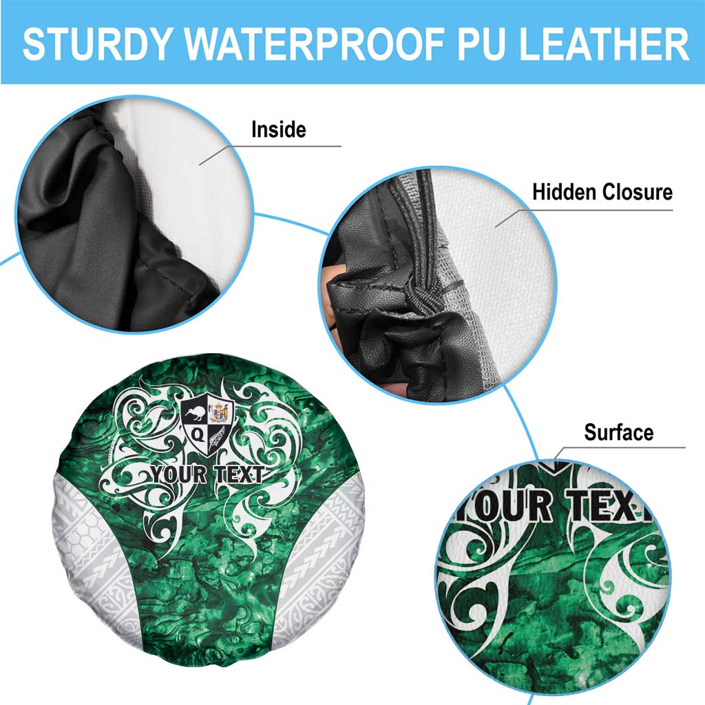 Queensland Maori Kiwi Personalised Spare Tire Cover Kikirangi Papua Shell Maori Tribal Tattoo