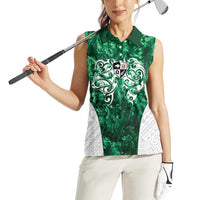 Queensland Maori Kiwi Personalised Women Sleeveless Polo Shirt Kikirangi Papua Shell Maori Tribal Tattoo