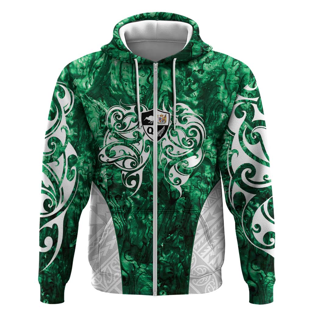 Queensland Maori Kiwi Personalised Zip Hoodie Kikirangi Papua Shell Maori Tribal Tattoo