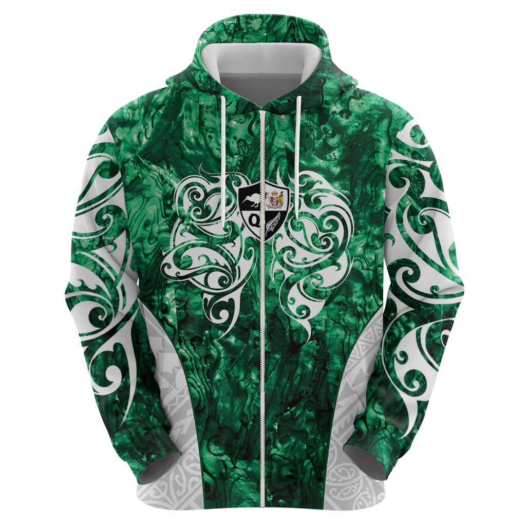 Queensland Maori Kiwi Personalised Zip Hoodie Kikirangi Papua Shell Maori Tribal Tattoo