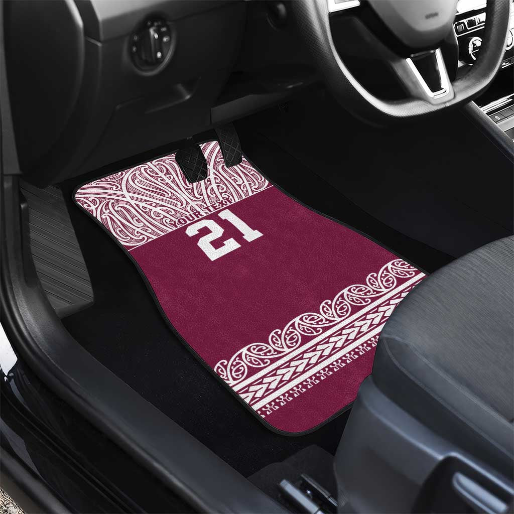 Queensland Maori Nga Hau E Wha Custom Car Mats Polynesian Maori Tribal Pattern