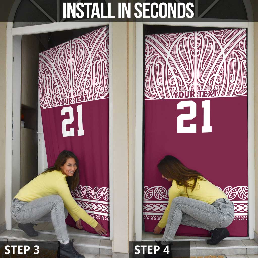 Queensland Maori Nga Hau E Wha Custom Door Cover Polynesian Maori Tribal Pattern - Polynesian Pride