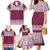 Queensland Maori Nga Hau E Wha Custom Family Matching Mermaid Dress and Hawaiian Shirt Polynesian Maori Tribal Pattern