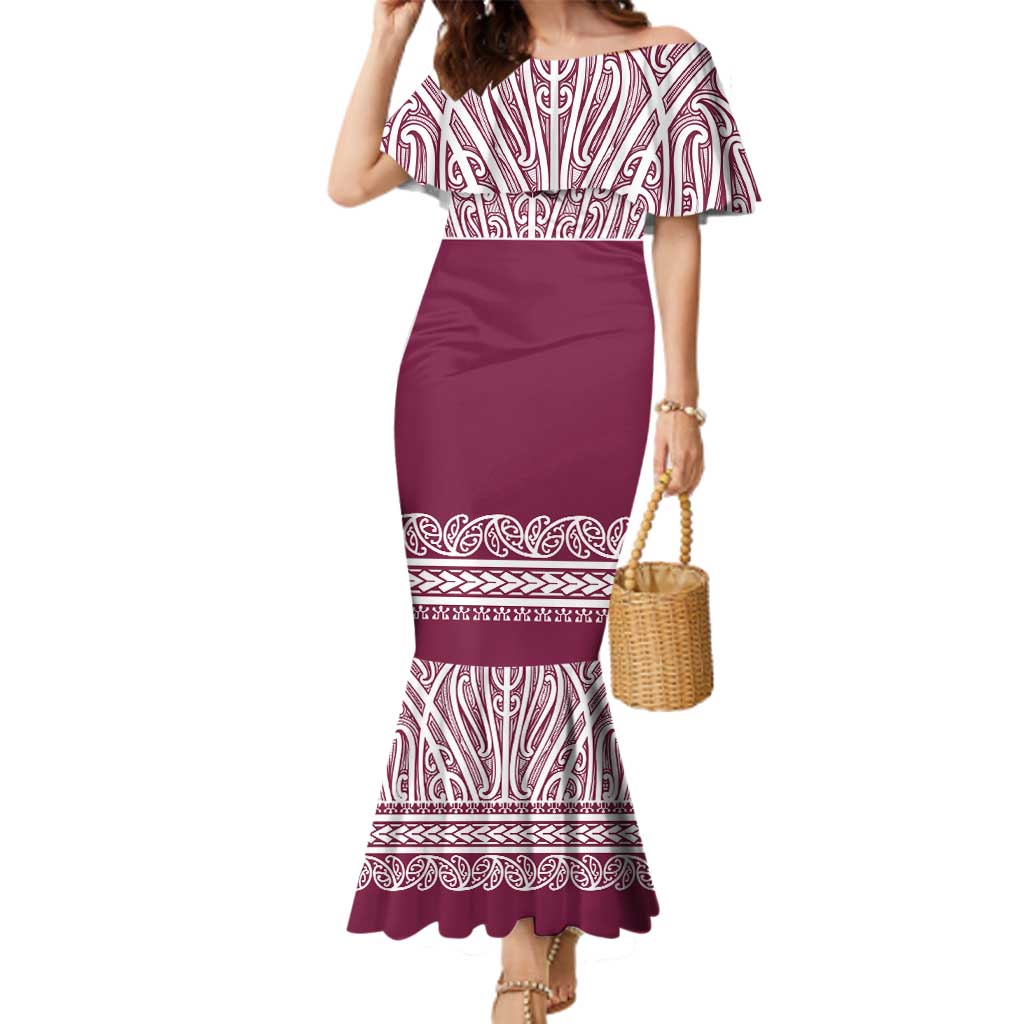 Queensland Maori Nga Hau E Wha Custom Family Matching Mermaid Dress and Hawaiian Shirt Polynesian Maori Tribal Pattern