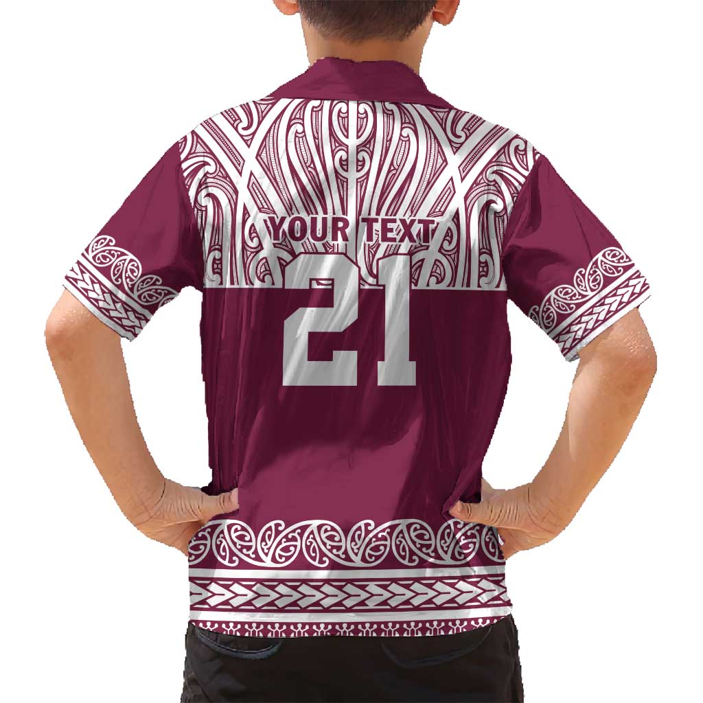 Queensland Maori Nga Hau E Wha Custom Family Matching Off Shoulder Short Dress and Hawaiian Shirt Polynesian Maori Tribal Pattern