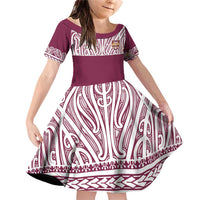 Queensland Maori Nga Hau E Wha Custom Family Matching Off Shoulder Short Dress and Hawaiian Shirt Polynesian Maori Tribal Pattern