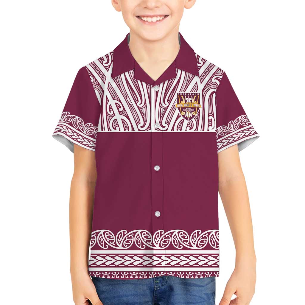 Queensland Maori Nga Hau E Wha Custom Family Matching Puletasi and Hawaiian Shirt Polynesian Maori Tribal Pattern