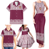 Queensland Maori Nga Hau E Wha Custom Family Matching Tank Maxi Dress and Hawaiian Shirt Polynesian Maori Tribal Pattern