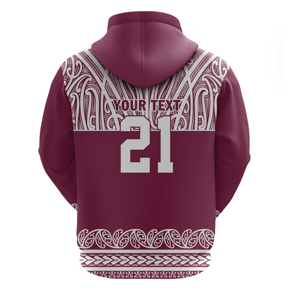 Queensland Maori Nga Hau E Wha Custom Hoodie Polynesian Maori Tribal Pattern