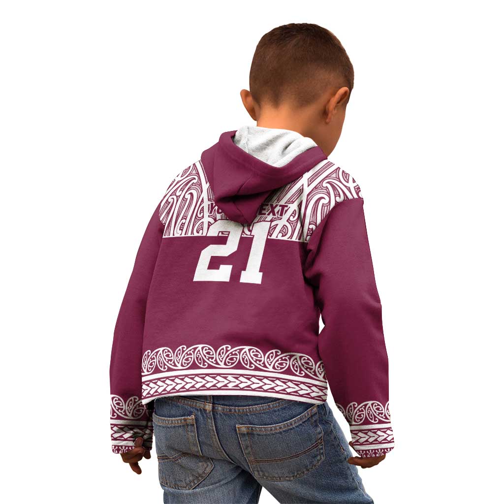 Queensland Maori Nga Hau E Wha Custom Kid Hoodie Polynesian Maori Tribal Pattern