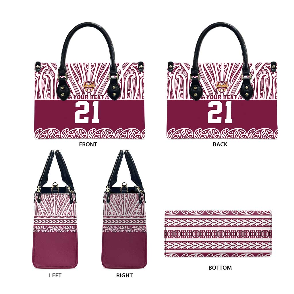 Queensland Maori Nga Hau E Wha Custom Leather Bag Polynesian Maori Tribal Pattern - Polynesian Pride