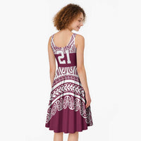 Queensland Maori Nga Hau E Wha Custom Midi Dress Polynesian Maori Tribal Pattern - Polynesian Pride