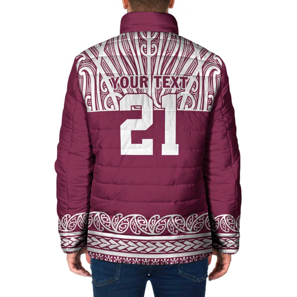 Queensland Maori Nga Hau E Wha Custom Padded Jacket Polynesian Maori Tribal Pattern - Polynesian Pride