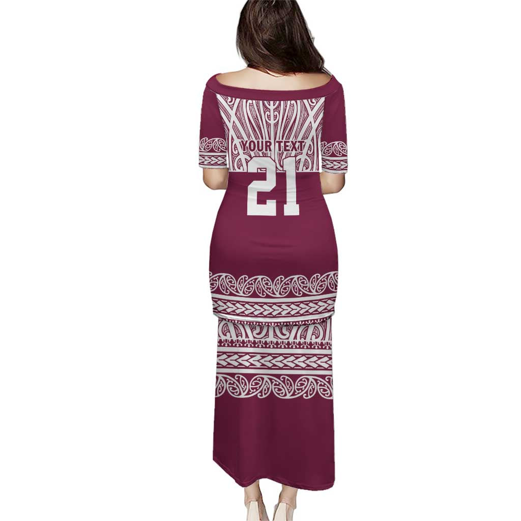 Queensland Maori Nga Hau E Wha Custom Puletasi Polynesian Maori Tribal Pattern