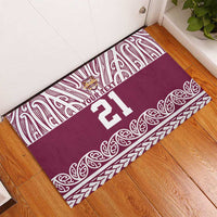 Queensland Maori Nga Hau E Wha Custom Rubber Doormat Polynesian Maori Tribal Pattern