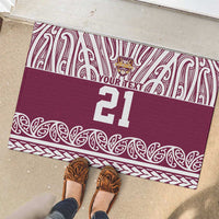 Queensland Maori Nga Hau E Wha Custom Rubber Doormat Polynesian Maori Tribal Pattern
