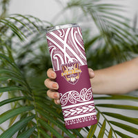 Queensland Maori Nga Hau E Wha Custom Skinny Tumbler Polynesian Maori Tribal Pattern