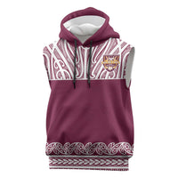 Queensland Maori Nga Hau E Wha Custom Sleeveless Hoodie Polynesian Maori Tribal Pattern - Polynesian Pride
