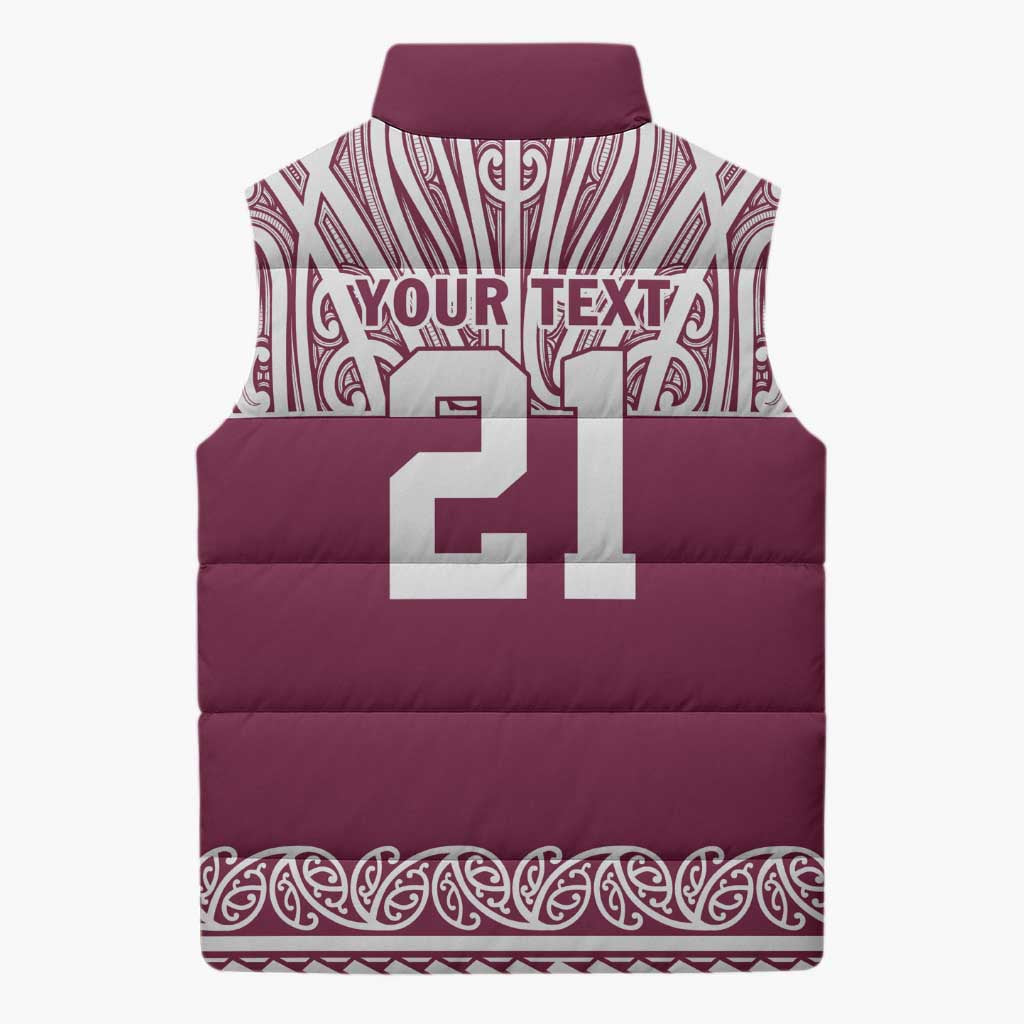 Queensland Maori Nga Hau E Wha Custom Sleeveless Puffer Jacket Polynesian Maori Tribal Pattern - Polynesian Pride
