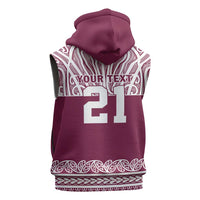 Queensland Maori Nga Hau E Wha Custom Sleeveless Zip Hoodie Polynesian Maori Tribal Pattern - Polynesian Pride