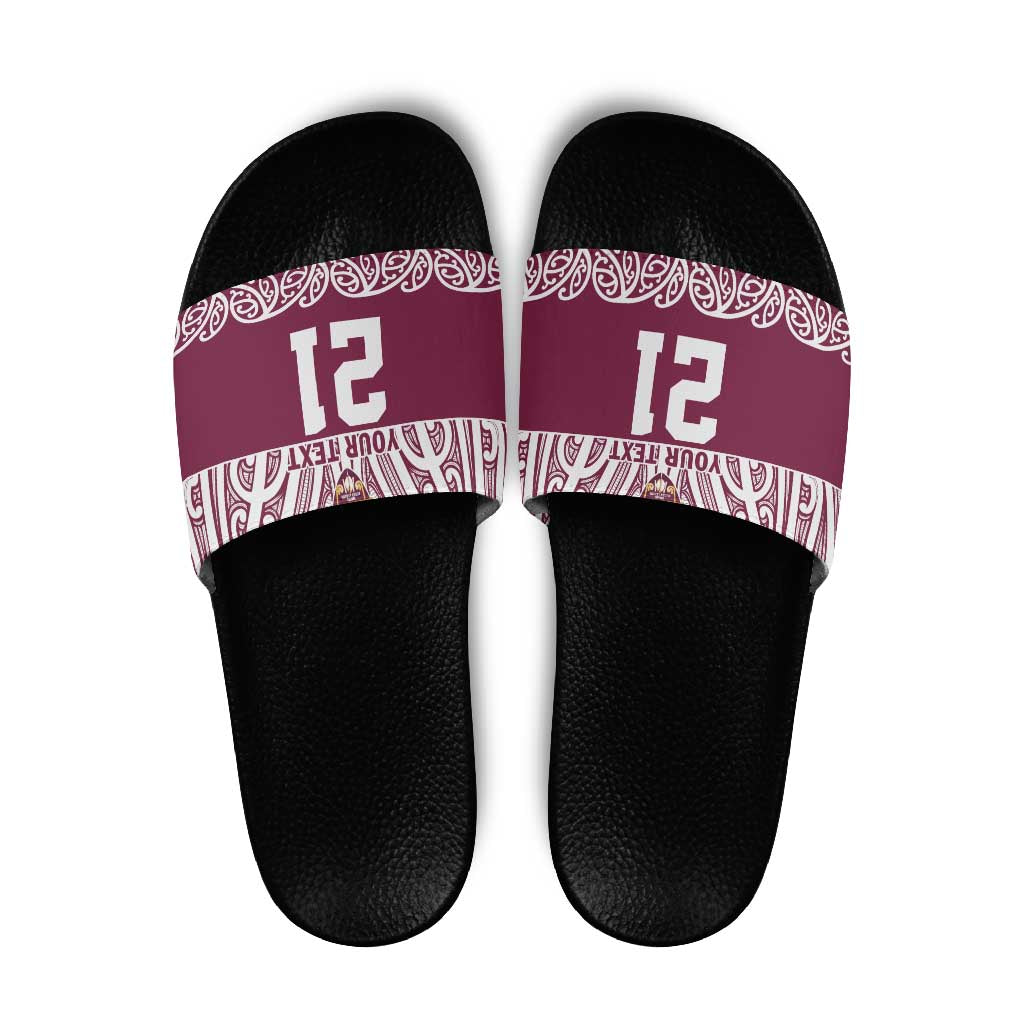 Queensland Maori Nga Hau E Wha Custom Slide Sandals Polynesian Maori Tribal Pattern - Polynesian Pride