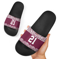 Queensland Maori Nga Hau E Wha Custom Slide Sandals Polynesian Maori Tribal Pattern - Polynesian Pride