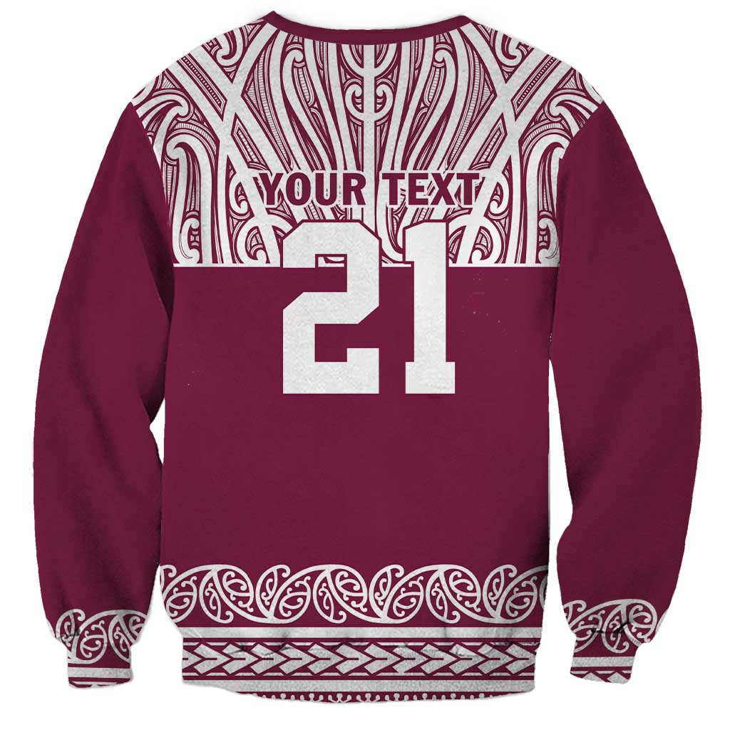 Queensland Maori Nga Hau E Wha Custom Sweatshirt Polynesian Maori Tribal Pattern