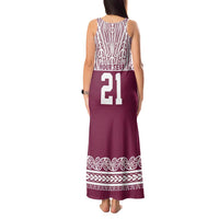 Queensland Maori Nga Hau E Wha Custom Tank Maxi Dress Polynesian Maori Tribal Pattern