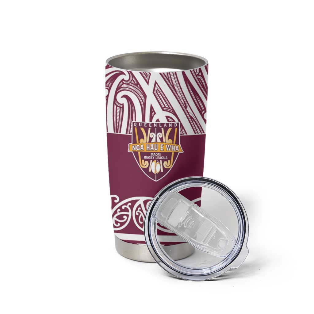 Queensland Maori Nga Hau E Wha Custom Tumbler Cup Polynesian Maori Tribal Pattern LT9 - Polynesian Pride