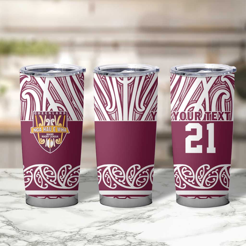 Queensland Maori Nga Hau E Wha Custom Tumbler Cup Polynesian Maori Tribal Pattern LT9 - Polynesian Pride