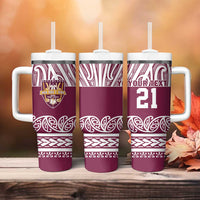 Queensland Maori Nga Hau E Wha Custom Tumbler With Handle Polynesian Maori Tribal Pattern