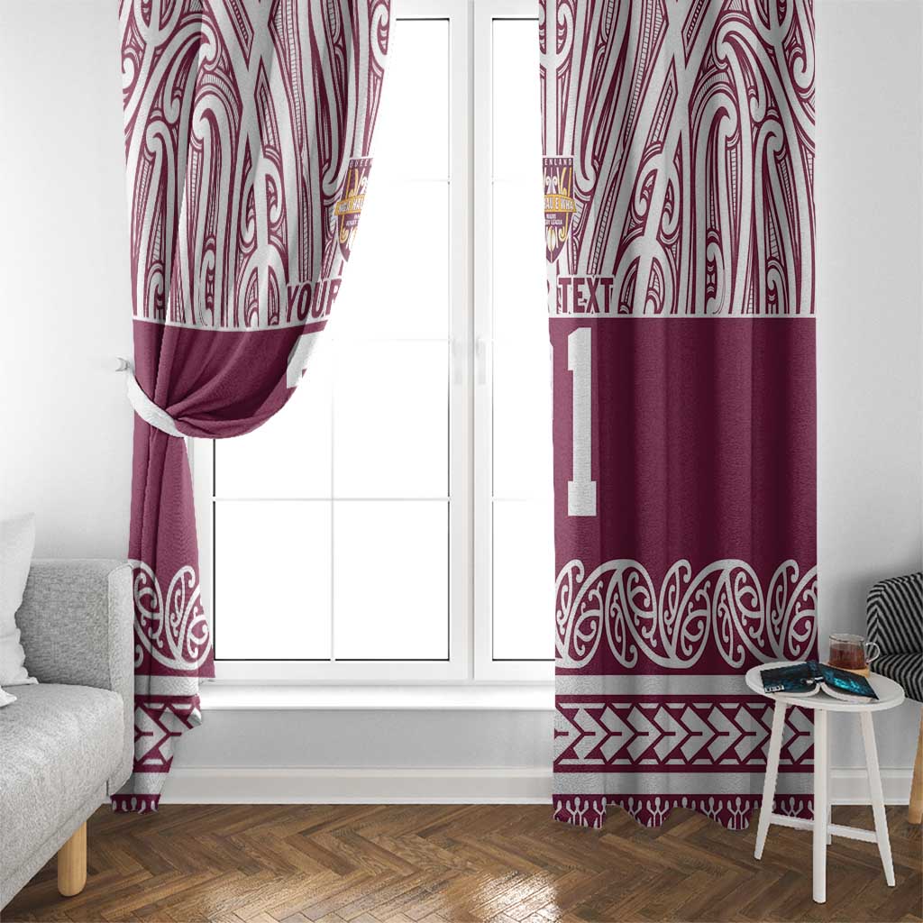 Queensland Maori Nga Hau E Wha Custom Window Curtain Polynesian Maori Tribal Pattern