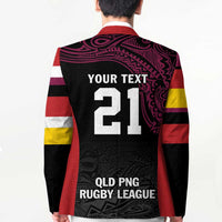 Queensland Papua New Guinea Custom Blazer All Black Pacific PNG Tribal Style - Polynesian Pride